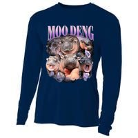 Moodeng The Famous Baby Pigmy Hippo Moodeng Funny Crew Cooling Performance Long Sleeve Crew