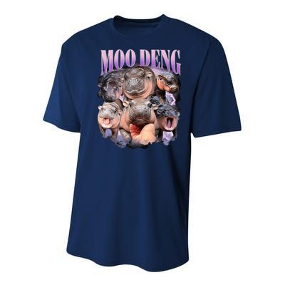 Moodeng The Famous Baby Pigmy Hippo Moodeng Funny Crew Youth Performance Sprint T-Shirt