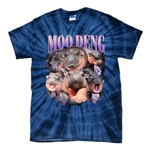 Moodeng The Famous Baby Pigmy Hippo Moodeng Funny Crew Tie-Dye T-Shirt