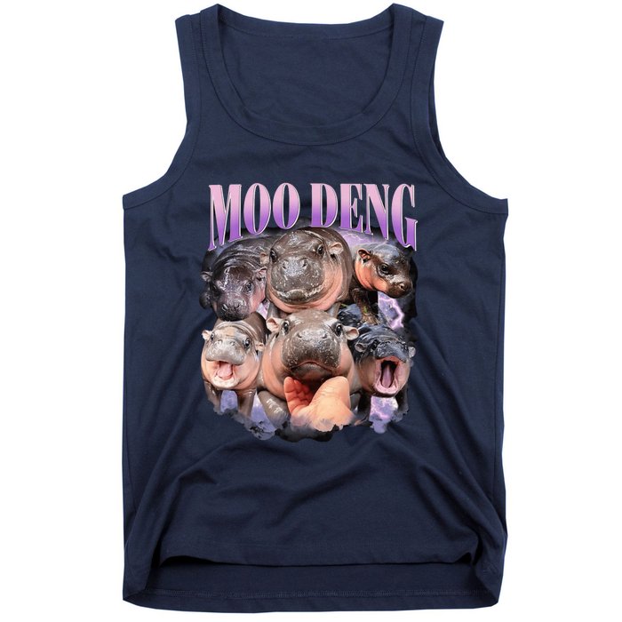 Moodeng The Famous Baby Pigmy Hippo Moodeng Funny Crew Tank Top