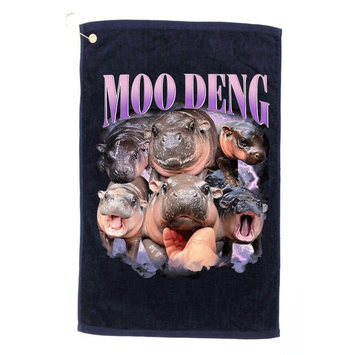 Moodeng The Famous Baby Pigmy Hippo Moodeng Funny Crew Golf Towel