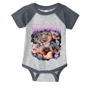 Moodeng The Famous Baby Pigmy Hippo Moodeng Funny Crew Infant Baby Jersey Bodysuit