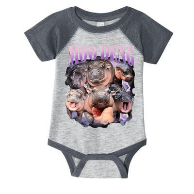 Moodeng The Famous Baby Pigmy Hippo Moodeng Funny Crew Infant Baby Jersey Bodysuit
