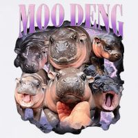 Moodeng The Famous Baby Pigmy Hippo Moodeng Funny Crew Garment-Dyed Sweatshirt