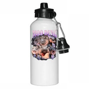 Moodeng The Famous Baby Pigmy Hippo Moodeng Funny Crew Aluminum Water Bottle