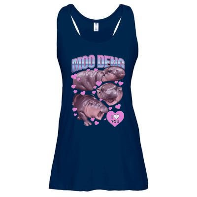 Moodeng The Famous Baby Pigmy Hippo Moodeng Meme Emotional Face Ladies Essential Flowy Tank