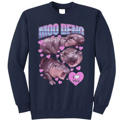 Moodeng The Famous Baby Pigmy Hippo Moodeng Meme Emotional Face Tall Sweatshirt