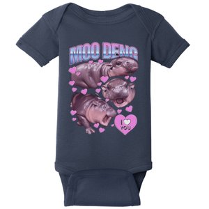 Moodeng The Famous Baby Pigmy Hippo Moodeng Meme Emotional Face Baby Bodysuit