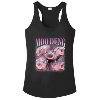 Moodeng The Famous Baby Pigmy Hippo Moodeng 5 Faces Emotional Meme Ladies PosiCharge Competitor Racerback Tank