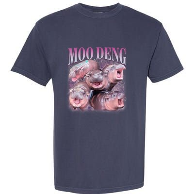 Moodeng The Famous Baby Pigmy Hippo Moodeng 5 Faces Emotional Meme Garment-Dyed Heavyweight T-Shirt