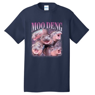 Moodeng The Famous Baby Pigmy Hippo Moodeng 5 Faces Emotional Meme Tall T-Shirt