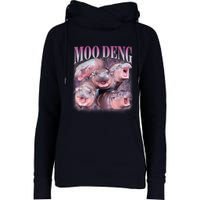 Moodeng The Famous Baby Pigmy Hippo Moodeng 5 Faces Emotional Meme Womens Funnel Neck Pullover Hood