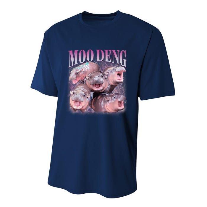 Moodeng The Famous Baby Pigmy Hippo Moodeng 5 Faces Emotional Meme Performance Sprint T-Shirt