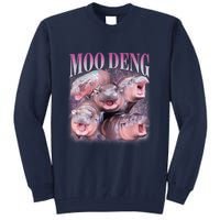 Moodeng The Famous Baby Pigmy Hippo Moodeng 5 Faces Emotional Meme Tall Sweatshirt