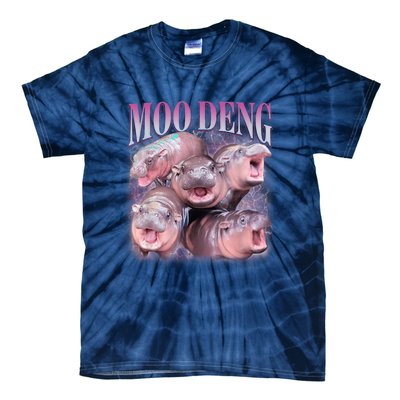 Moodeng The Famous Baby Pigmy Hippo Moodeng 5 Faces Emotional Meme Tie-Dye T-Shirt