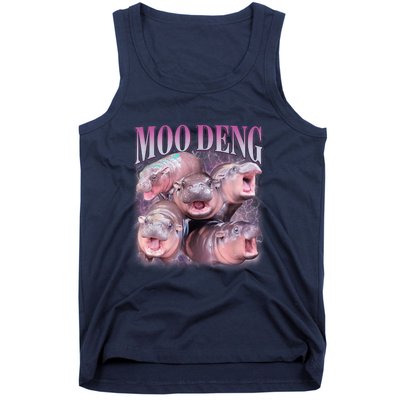 Moodeng The Famous Baby Pigmy Hippo Moodeng 5 Faces Emotional Meme Tank Top