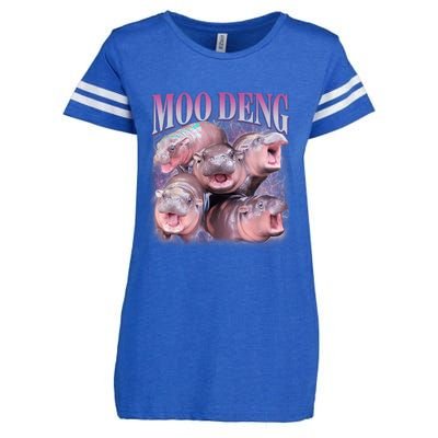 Moodeng The Famous Baby Pigmy Hippo Moodeng 5 Faces Emotional Meme Enza Ladies Jersey Football T-Shirt