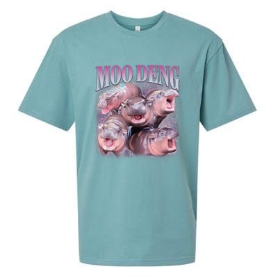 Moodeng The Famous Baby Pigmy Hippo Moodeng 5 Faces Emotional Meme Sueded Cloud Jersey T-Shirt