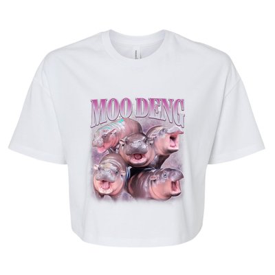 Moodeng The Famous Baby Pigmy Hippo Moodeng 5 Faces Emotional Meme Bella+Canvas Jersey Crop Tee