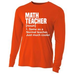 Math Teacher Funny Definition First Day Of School Teachers Meaningful Gift Cooling Performance Long Sleeve Crew