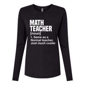 Math Teacher Funny Definition First Day Of School Teachers Meaningful Gift Womens Cotton Relaxed Long Sleeve T-Shirt