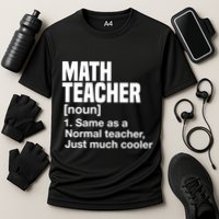 Math Teacher Funny Definition First Day Of School Teachers Meaningful Gift Cooling Performance Crew T-Shirt