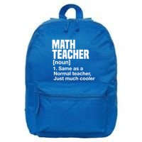 Math Teacher Funny Definition First Day Of School Teachers Meaningful Gift 16 in Basic Backpack