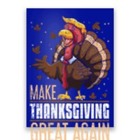 Make Turkey Great Again Funny Thanksgiving Trumpkin Usa Flag Gift Poster