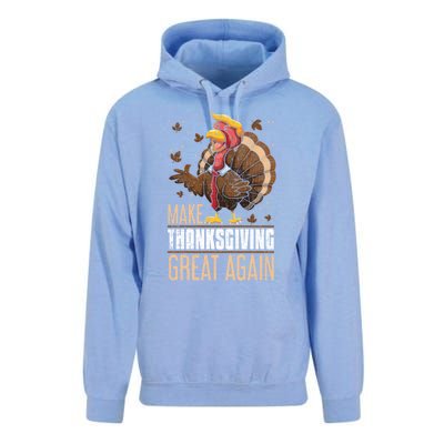 Make Turkey Great Again Funny Thanksgiving Trumpkin Usa Flag Gift Unisex Surf Hoodie