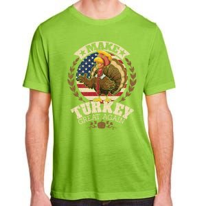 Make Turkey Great Again Grunge Thanksgiving Trumpkin Us Flag Gift Adult ChromaSoft Performance T-Shirt