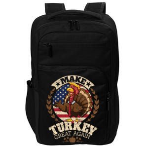 Make Turkey Great Again Grunge Thanksgiving Trumpkin Us Flag Gift Impact Tech Backpack