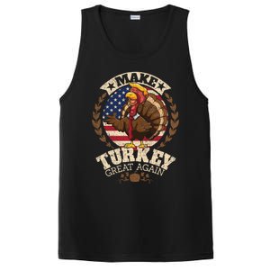 Make Turkey Great Again Grunge Thanksgiving Trumpkin Us Flag Gift PosiCharge Competitor Tank