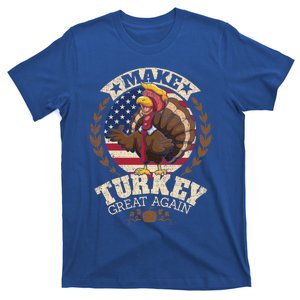 Make Turkey Great Again Grunge Thanksgiving Trumpkin Us Flag Gift T-Shirt