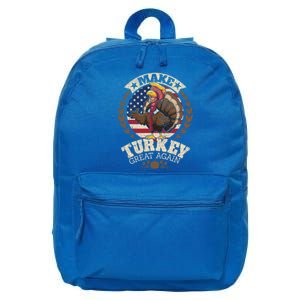 Make Turkey Great Again Grunge Thanksgiving Trumpkin Us Flag Gift 16 in Basic Backpack