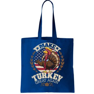 Make Turkey Great Again Grunge Thanksgiving Trumpkin Us Flag Gift Tote Bag