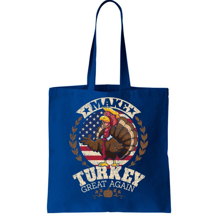 Make Turkey Great Again Grunge Thanksgiving Trumpkin Us Flag Gift Tote Bag