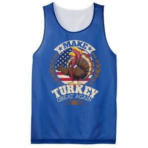 Make Turkey Great Again Grunge Thanksgiving Trumpkin Us Flag Gift Mesh Reversible Basketball Jersey Tank