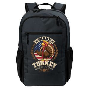 Make Turkey Great Again Grunge Thanksgiving Trumpkin Us Flag Gift Daily Commute Backpack