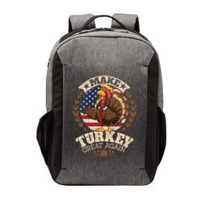 Make Turkey Great Again Grunge Thanksgiving Trumpkin Us Flag Gift Vector Backpack