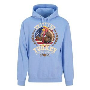 Make Turkey Great Again Grunge Thanksgiving Trumpkin Us Flag Gift Unisex Surf Hoodie