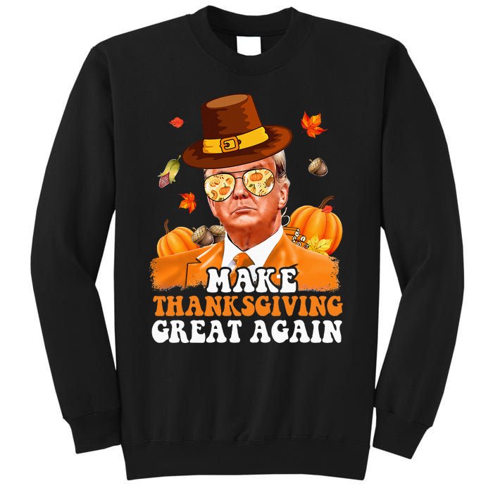 Make Thanksgiving Great Again Autumn Fall Leaves Trump Funny Sweatshirt