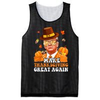 Make Thanksgiving Great Again Autumn Fall Leaves Trump Funny Mesh Reversible Basketball Jersey Tank