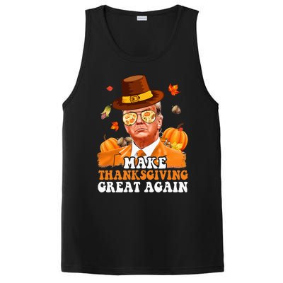 Make Thanksgiving Great Again Autumn Fall Leaves Trump Funny PosiCharge Competitor Tank