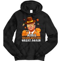 Make Thanksgiving Great Again Autumn Fall Leaves Trump Funny Tie Dye Hoodie