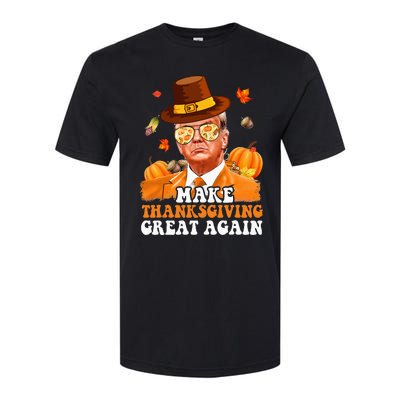 Make Thanksgiving Great Again Autumn Fall Leaves Trump Funny Softstyle CVC T-Shirt