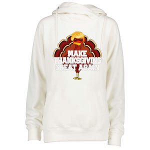 Make Thanksgiving Great Again Trump Turkey Funny 2024 Gift Womens Funnel Neck Pullover Hood