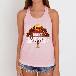 Make Thanksgiving Great Again Trump Turkey Funny 2024 Gift Women's Knotted Racerback Tank