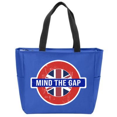 Mind The Gap Great London Vacation Tourist / Travel Gift Zip Tote Bag