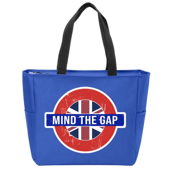 Mind The Gap Great London Vacation Tourist / Travel Gift Zip Tote Bag