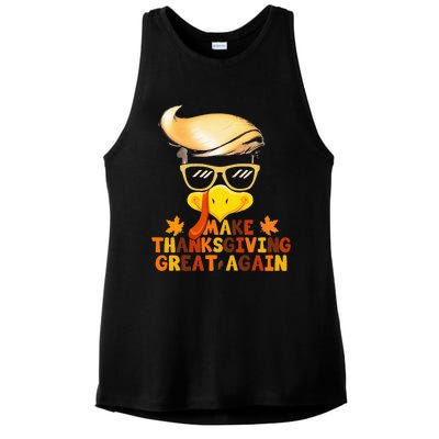 Make Thanksgiving Great Again Trump Turkey Funny 2024 Ladies PosiCharge Tri-Blend Wicking Tank